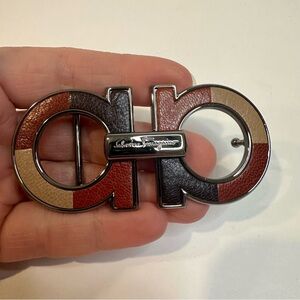 Salvatore Ferragamo Belt Buckle leather patchwork inlay